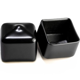 Prescott Plastics 3/4" (19.05 mm) Outer Perimeter Flexible Plastic Hole Plugs, Square Black Metal Tubing End Caps, Strong Furniture Leg Inserts, Impact & Weather Resistant, Made in The USA - 20 Pack