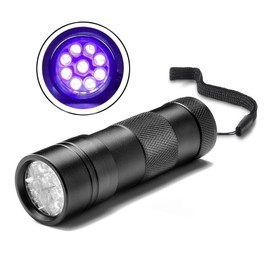 JOR UV Flashlight with AAA Batteries, Pet Pee & Stain Detector, Black Ultra Violet Mini Handheld Light, Spots Invisible Stains, Aluminum Alloy, Multifunctional