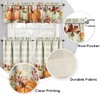 Fall Thanksgiving Kitchen Curtains Valances and Tiers 3 Piece Set,Orange,White,Green,Pumpkin