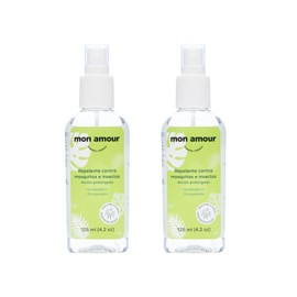 Mon Amour Set Repelente Contra Mosquitos e Insectos con Activos Naturales de de Larga Duración Para Pieles Delicadas de Bebés, Niños y Toda La Familia Desde Recién Nacidos Hipoalergénico 125 ML