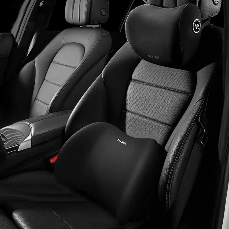 Car Lumbar Support Pillow for Driving – Memory Foam Back