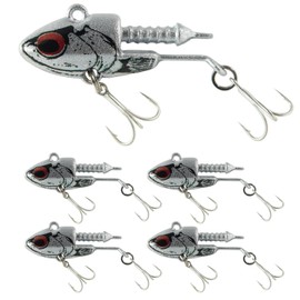 KOKO Lures Chivas Lures, Flounder, Jig Head, Set of 5, 0.4 oz (11 g), 0.6 oz (16 g), 22 g, 1.0 oz (28 g), Sea Bass Jig Head, Worm, Flounder, Vibration Jig Head