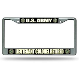U.S. Army Lieutenant Colonel Retired Chrome License Plate Frame