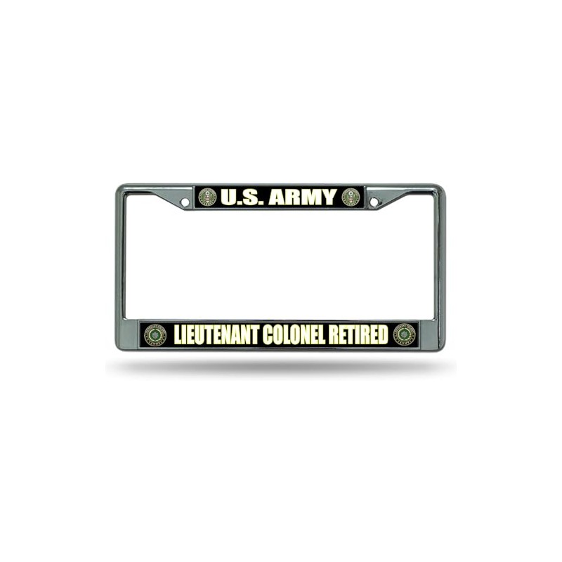U.S. Army Lieutenant Colonel Retired Chrome License Plate Frame