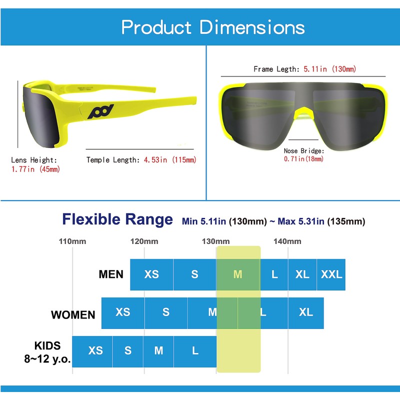 Good News Gafas de sol polarizadas para ciclismo, correr, pesca,