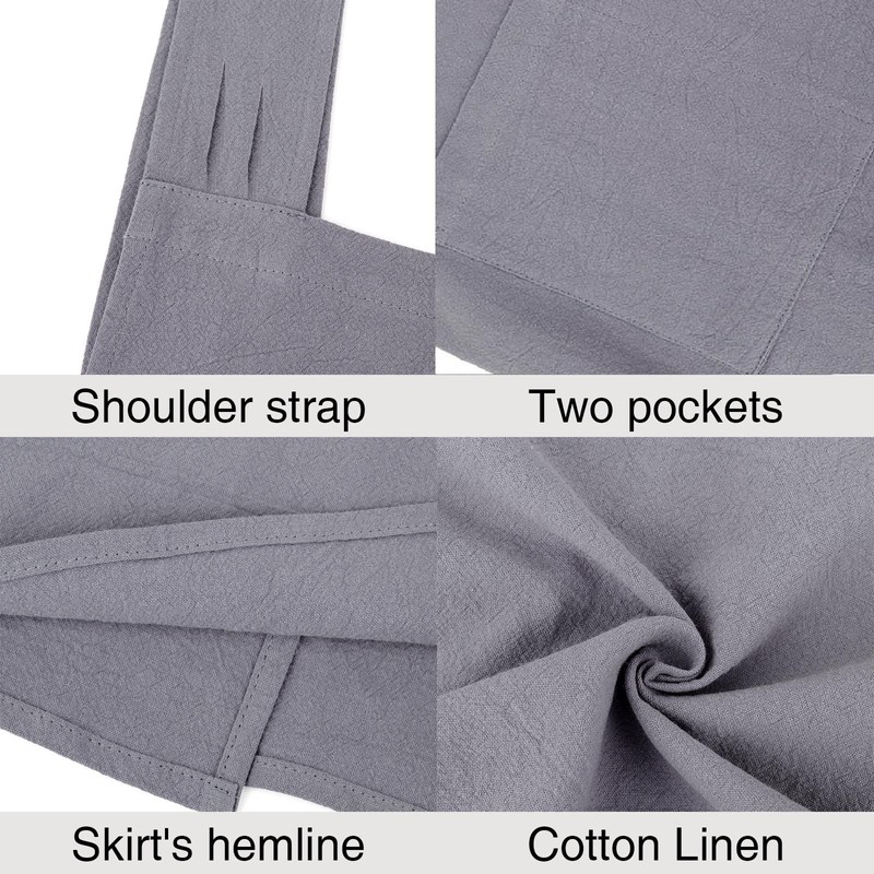 TOPTIE Cotton and linen Apron for Women, Cross Back Kitchen