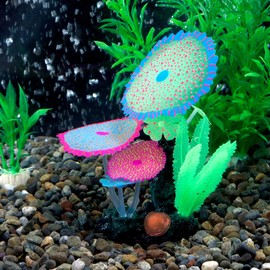 NW Wholesaler Glow in The Dark Artificial Plants for Aquariums - 7-Inch Faux Plant Fish Tank Décor (Green)