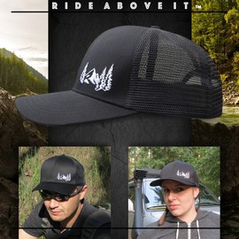 Grace Folly Trucker Hat for Men or Women- Many Cool Designs (Mountain- Black)