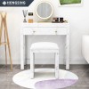Makeup Vanity Desk for Bedroom Simple White Marble & Pink