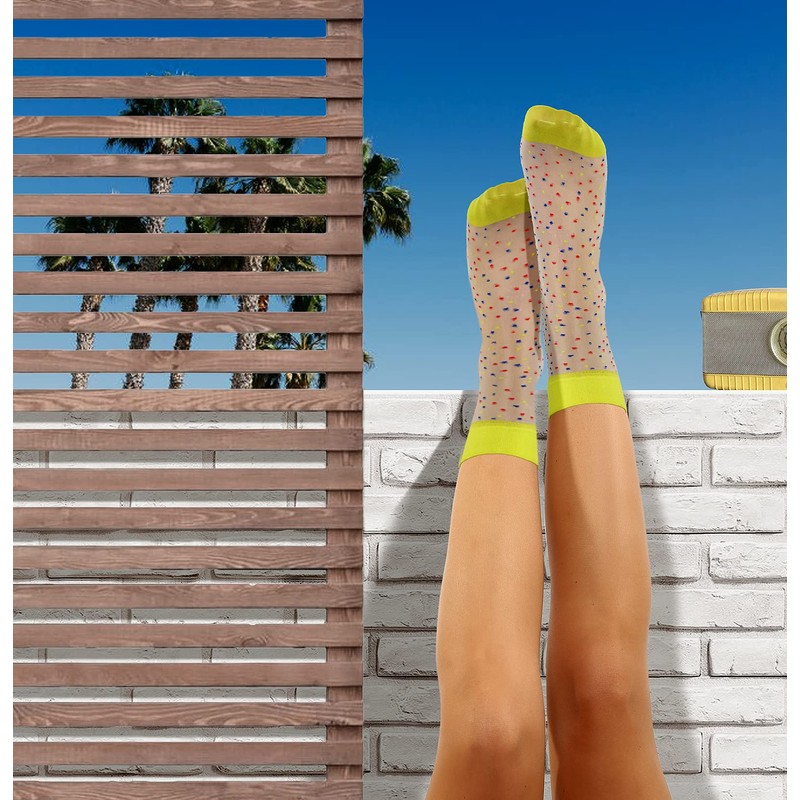 sesto senso Nylon Socks for Women, Girls, Pattern, 2 Pairs