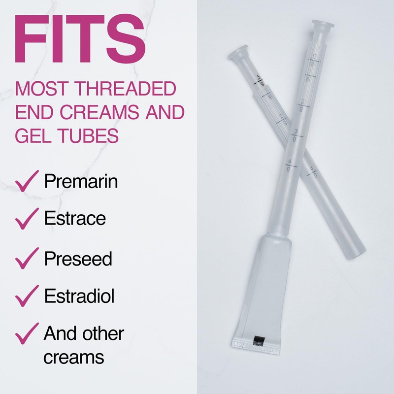 Disposable Plastic Cream Applicators - Threaded End to Fit OTC