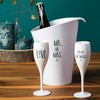 Koziol 3780525 Plastic Champagne Flute with Print, Opaque White, 5.7