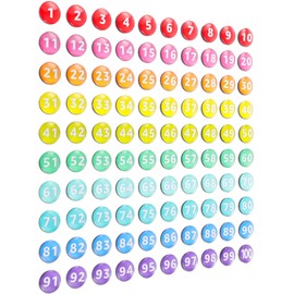 Tellegloww 1-100 0.98" Glass Magnetic Numbers for Whiteboard,Rainbow Color
