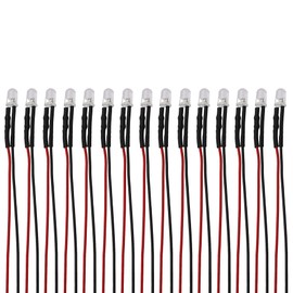 15PCS HIRCQOO RC Car 3MM & 5MM Pre Wired Led Light Emitting Diodes 12V Mini Single Led Bulbs Compatible with Traxxas TRX-4 TRX-6 Axial SCX10 90046 1/10 RC Crawler Car Truck DIY Parts (5mm,Red)