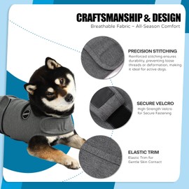 UUREED Dog Anxiety Vest Comfort Relief Coat, Dog Anxiety Calming Vest Wrap for Thunderstorm, Travel, Fireworks, Vet Visits, Separation Anxiety Relief for Dogs