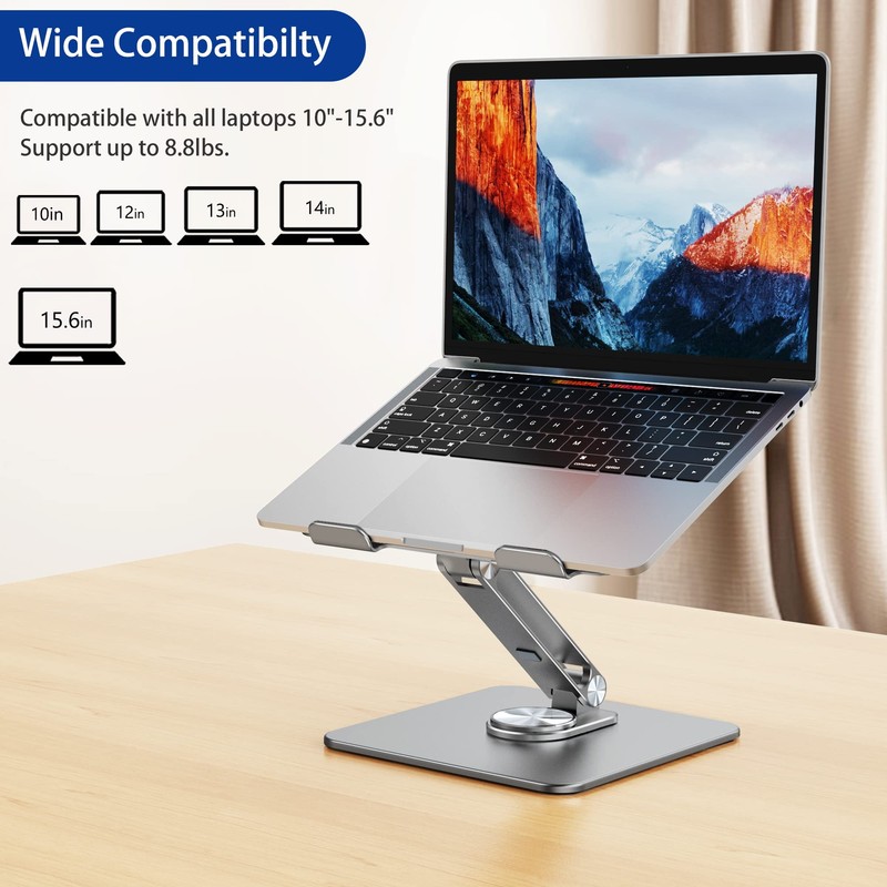BESIGN LSX7 Laptop Stand with 360° Rotating Base, Ergonomic Adjustable
