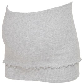 Mamiruna Women's Casual Stretch Rib Belly Wrap, gray