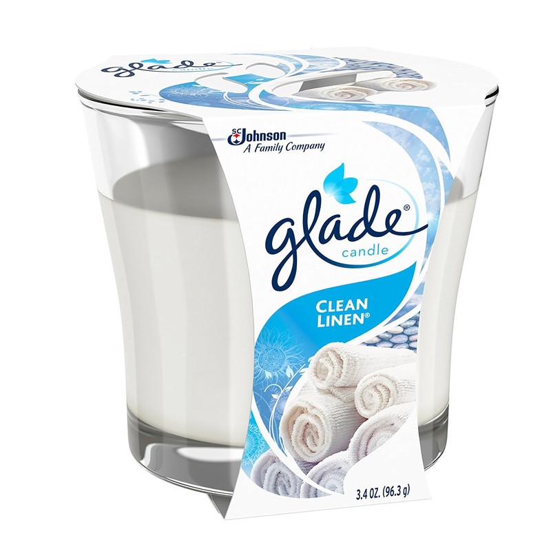 Glade Candle Jar, Air Freshener, Clean Linen, 3.4 Oz