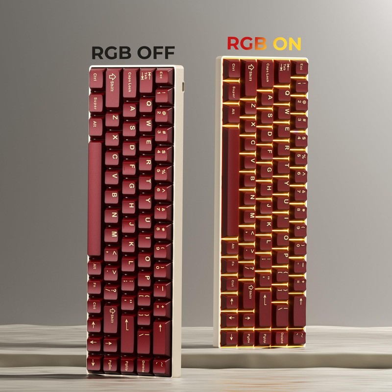 GMKWTL XVX Red Keycaps, Double Shot PBT Keycap Set 75