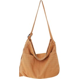 Unisex Shoulder Bag Canvas Bag Oxford Shoulder Bag Ladies Shopper Bag for Everyday/Office/Travelling (Brown)