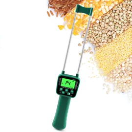 Jeanoko Water Leak Detector Tester, Digital Hay Tester Digital Meter Hay Meter Easy Auto Shutdown Voice Broadcast Wheat Pin Type