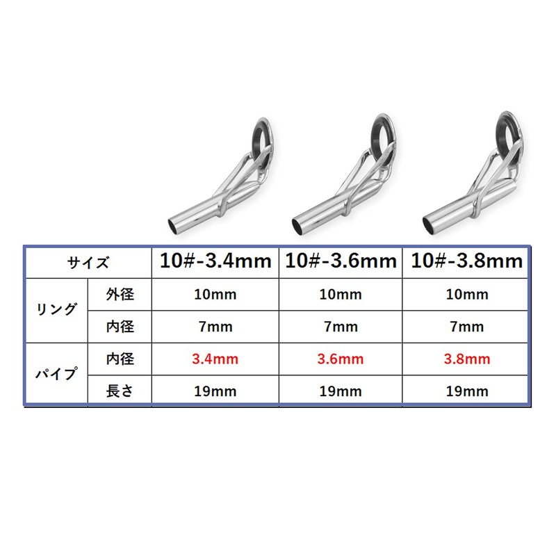 Top Guide Rod Guide Stainless Steel 10# Fishing Rod Tip