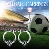 Football Earrings 925 Sterling Silver Hypoallergenic Football Hoop Earrings Sports