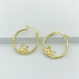 Angel Devil Asymmetric Hoop Earrings for Women Girls Whimsical Huggie Dangle Drop Earring Unique Jewelry Gifts Birthday, Metal, New