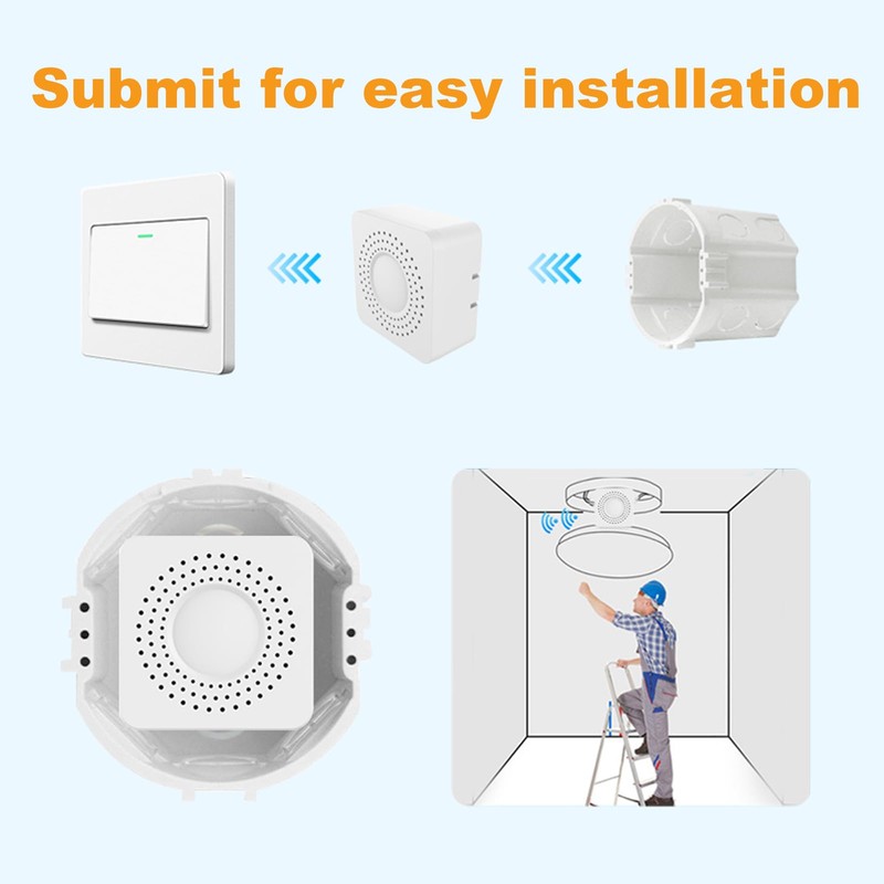 2Pcs Matter Smart Switch 16A Mini DIY Light Switch Relay