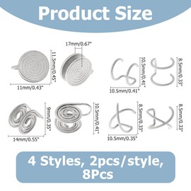 Hobbspring Print Earrings for Keloids Pierced Earrings Cuff Earrings Spiral Compression Earrings Adjustable Clip Earrings for Women and Men, Stainless Steel