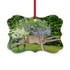 CafePress Wooden Wheelbarrow Planter Scroll Holiday Ornament 4" x 2.75"