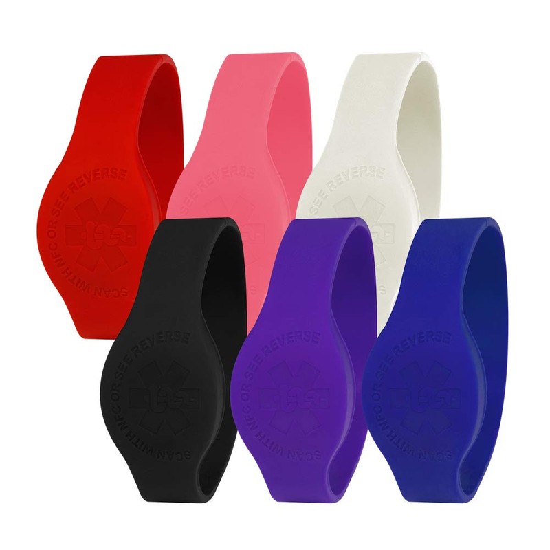 Tap2Tag 189 mm Large Black Teardrop Medical Alert Wristband