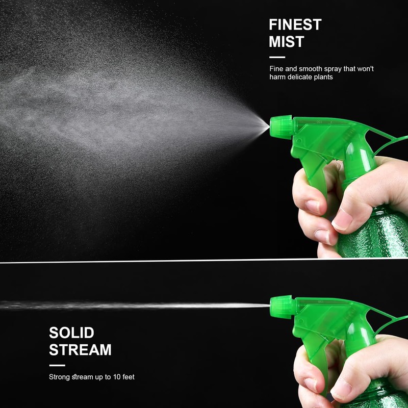 Bealee Spray Bottles 3-Pack, 16 Oz, Mist & Stream, Plastic