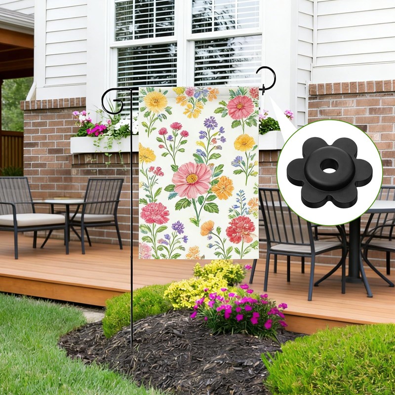Qulkws 10 Pieces Garden Flag Rubber Stoppers Rubber Garden Flags
