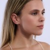 LuckyLy Aretes de Oro 14k para Mujer con Zirconia Cúbica