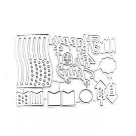A Set Silver Independence Day Cutting Dies, Festival 4th of July Metal Cutting Die Cuts Stencil for DIY Scrapbooking Album Embossing Photo Crafts,Paper Cards Decorative Craft,Die-Cutting and Embossing