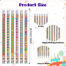 emzrivo Birthday Pencils Happy Birthday Pencil for Students Birthday Pencils for Teacher Classroom, 6 Style(72)
