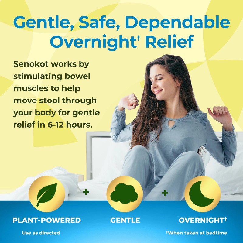Senokot-S Dual Action Natural Vegetable Laxative + Stool Softener Tablets,