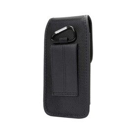 DFV mobile - Belt Case Cover Vertical with Card Holder Leather and Nylon for Prestigio Muze C3, PSP3504DUO - Black