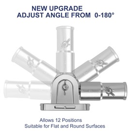 Geek Cheers Flag Pole Holder, Multi-Position Flagpole Bracket with Hardwares, T304 Stainless Steel Silver Flag Poles Mount - Sturdy and Rust Free, Adjustable Angle Mounting Bracket for 1" Flagpole