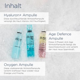 La mer Skin Glow Ampoule Set Christmas Set with Hyaluronic Oxygen Age Defence Ampoule Algae Extract Moisturises for a Smoother Look