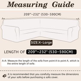 Arfntevss Corner Sectional Couch Covers L Shape Sofa Cover Extra Large Magic Stretch Couch Cover Soft Feature Jacquard Design Furniture Protector U Shaped Sofa Slipcovers (Light Beige, X-Large)