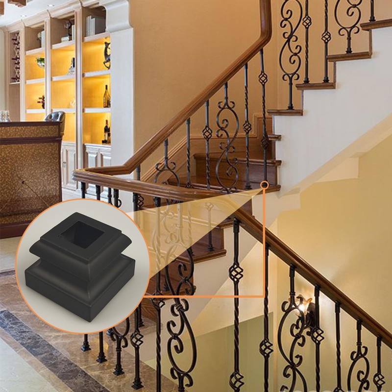 12 Pcs Iron Baluster Shoes, Stair Flat Shoes with Screw,