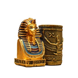 Daisylily Ancient Egypt Pen Holder, Egyptian Pencil Holder King Pharaoh, Office Pen Cup Organizer for Desk, Pencil Cup Storage Containers