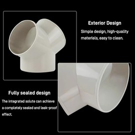 Duct Connector 3 Way Duct Splitter Exhaust 4 Inch ABS Reducer with 3 PCS Hose Clamps for Increaser Fan Dryer Vent Hose Y Shape Duct Adapter Splitter