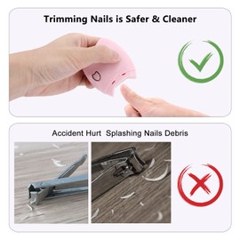 Electric Nail Clippers, Automatic USB Intelligent Nail File, Electric Nail Clippers for Babies (WT01S-Pink)