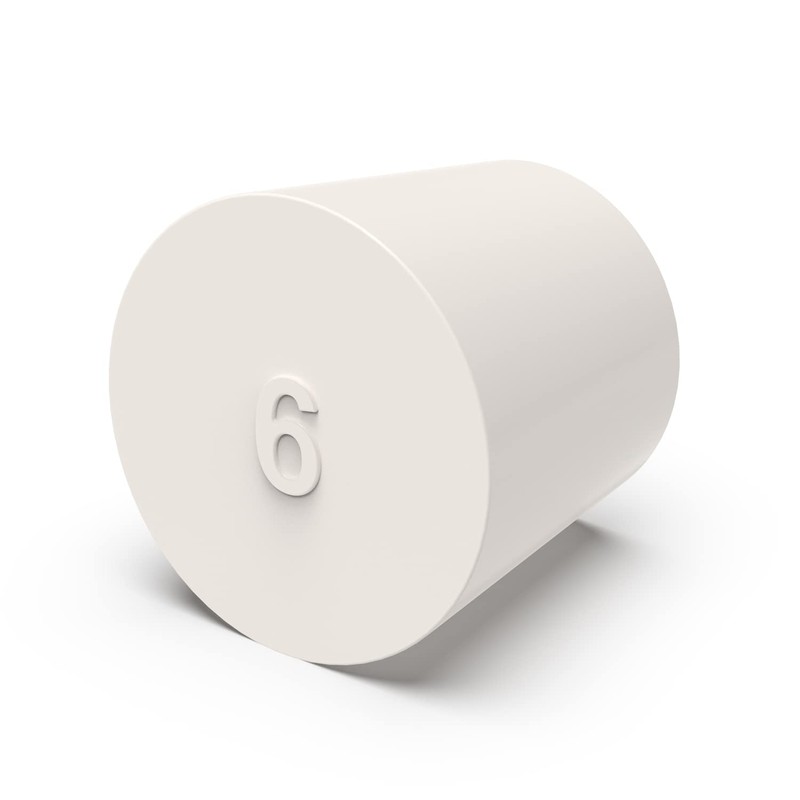 FunChem Pack of 10 Solid Rubber Stoppers Size 6# White