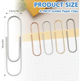 48 clips de papel grandes de 100 mm de metal multicolor gigantes, con revestimiento brillante, extragrande, para marcadores, oficina, escuela, hogar, organización, archivos, decoración de documentos