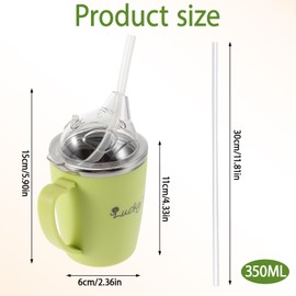 Beakers for Elderly, Sippy Cup for Adults Non Spill, Adult Drinking Cup for Elderly with 30 Cm Straw, 350 Ml Capacity Spill Proof Cups, Drinking Aids for Elderly and Disabled Individuals, Bedside Hydr