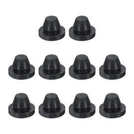 uxcell 10pcs Hole Plug 3/8 Inch (9.2mm) Button Plugs Fit for 8mm Hole, Snap in Locking Hole Tube Plug Silicone Tube Waterproof Plug Tube Plug, Black